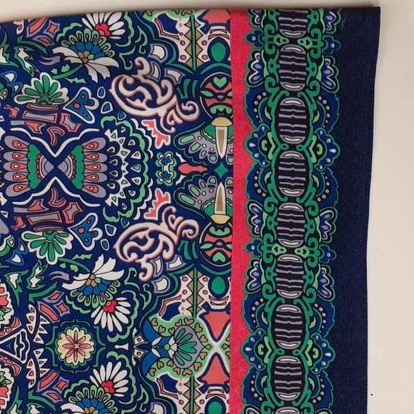 Laundry Shelli Segal LA Blue Bright Floral Shift Dress Cut Out Dopamine Large - Picture 3 of 8